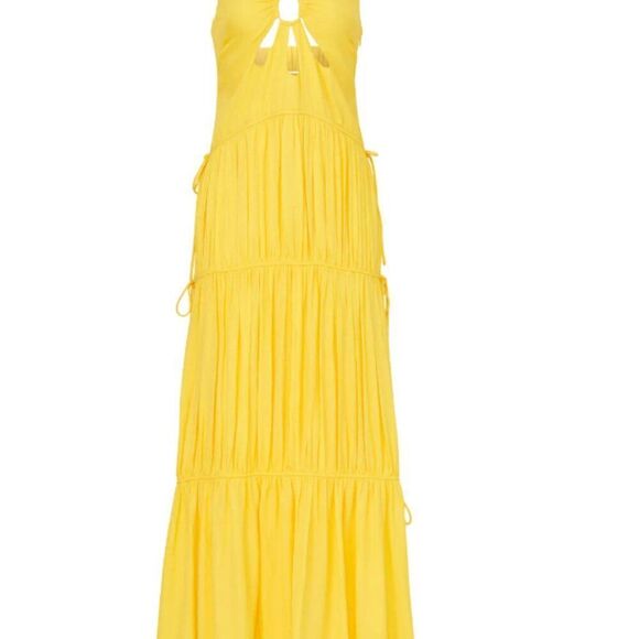 Jonathan Simkai Yellow Maxi sun dress Repaired Condition size small - Picture 2 of 10